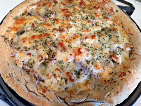 White Pizza with Chicken and Herbs