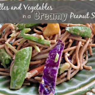 Noodles and Vegetables in a Creamy Peanut Sauce