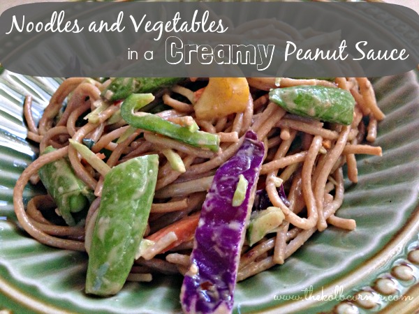 Noodles and Vegetables in a Creamy Peanut Sauce