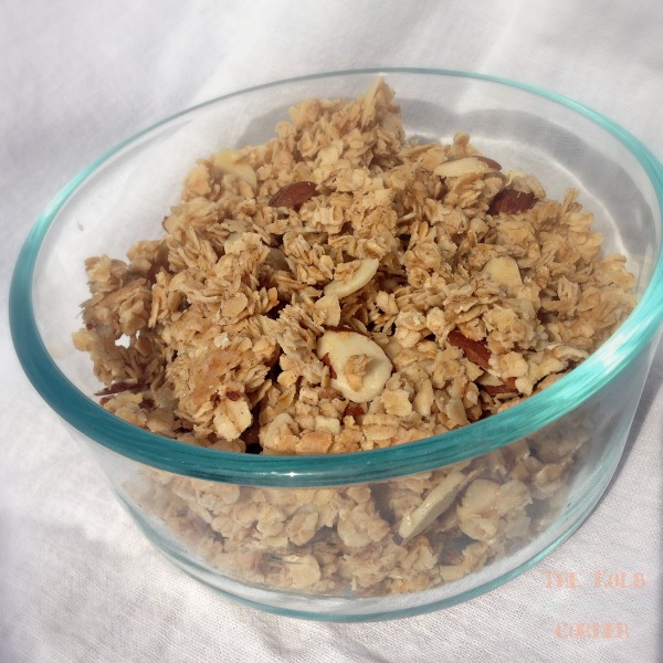 Easy Homemade Granola. Uses only whole ingredients and is significantly lower in sugar and salt than the store bought version!