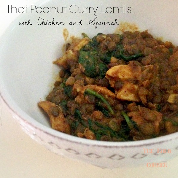 I Made it From Pinterest–Thai Peanut Curry Lentils with Chicken and Spinach