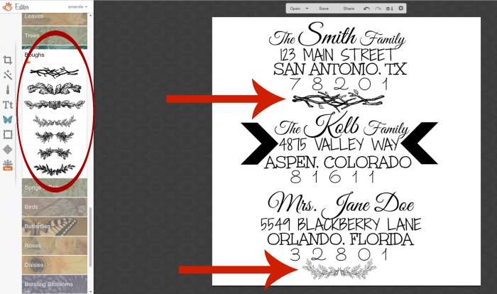 How to Address Envelopes by hand using PicMonkey