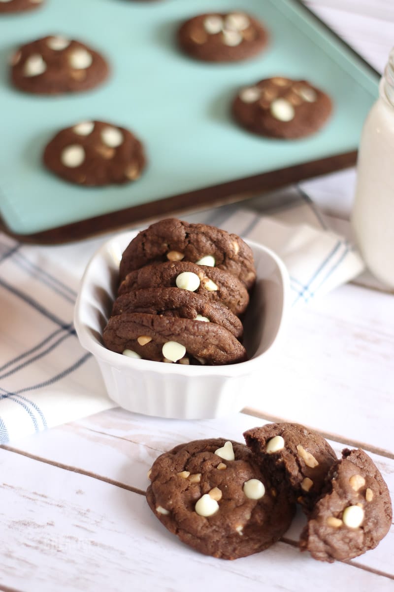 Chocolate White Chip Toffee Cookies