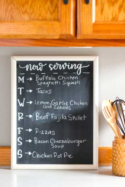 DIY Chalkboard Menu for Meal Planning