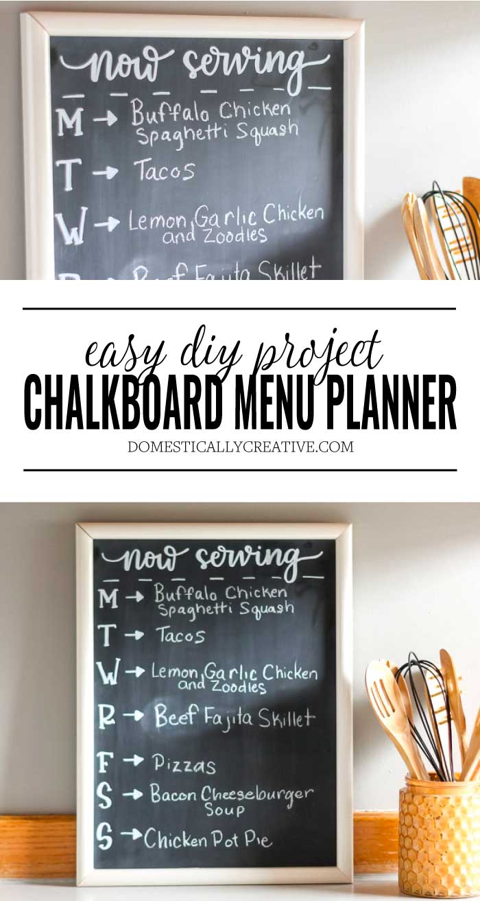 long pin collage for chalkboard menu