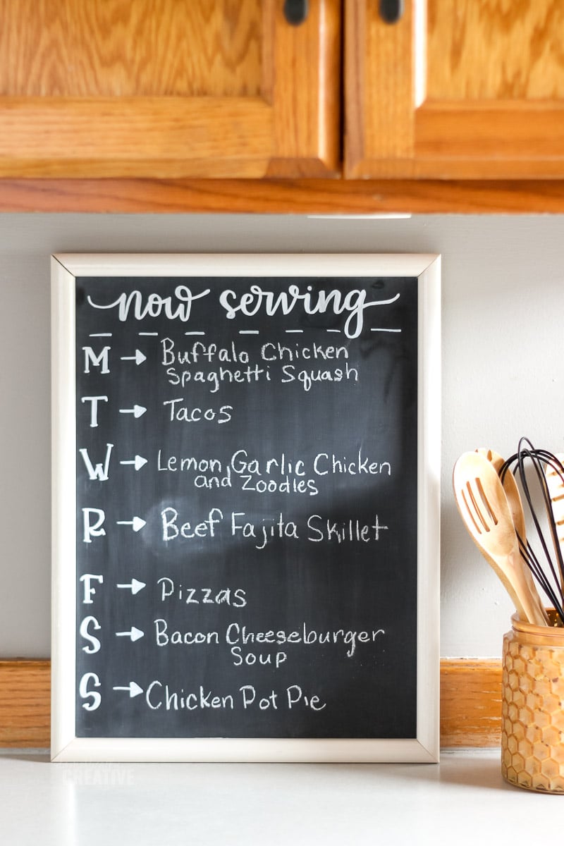 Menu Board Kitchen Decor Meal Planning 