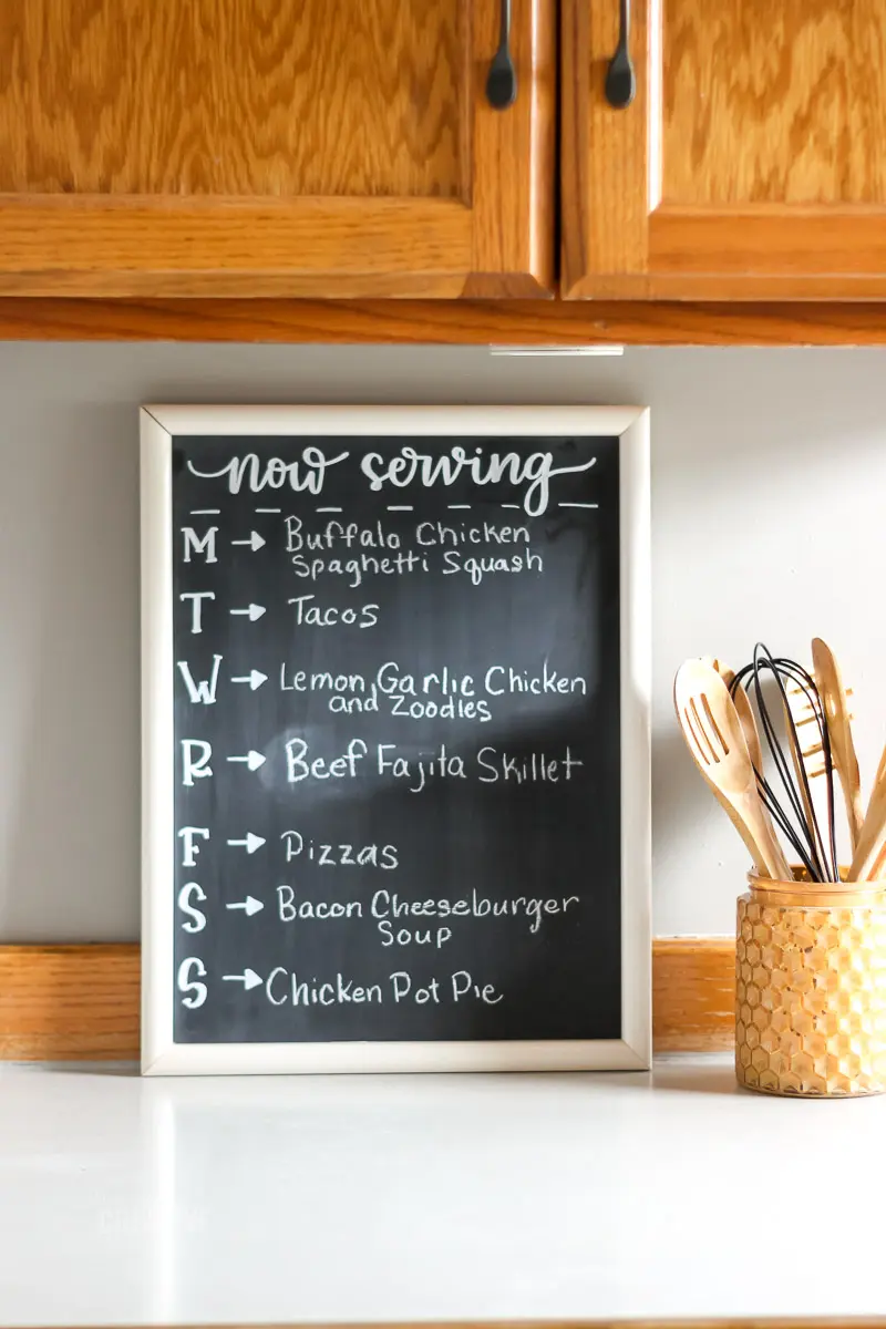 Diy Chalkboard Menu For Meal Planning Domestically Creative
