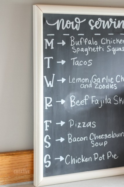 DIY Chalkboard Menu for Meal Planning - Domestically Creative