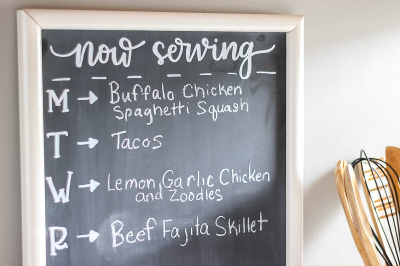 Attempt to keep dinner consistent. (Chalk board paint and chalk markers) :  r/MealPrepSunday