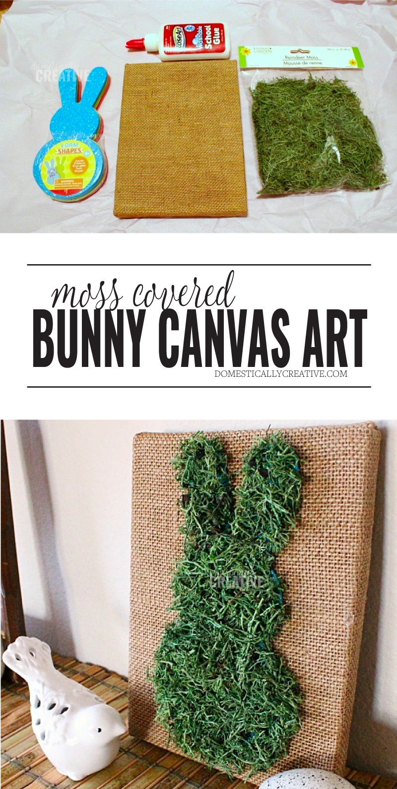 Moss Covered Bunny Canvas Art