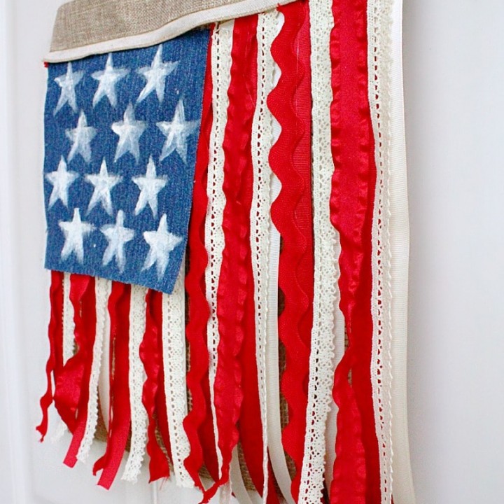 DIY Ribbon Flag Wreath for the 4th of July