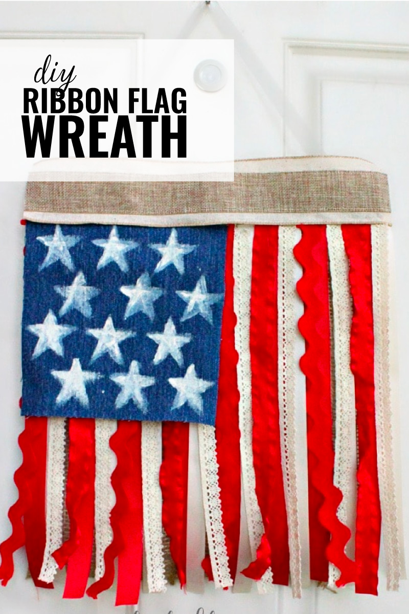 DIY Ribbon Flag Wreath for the 4th of July