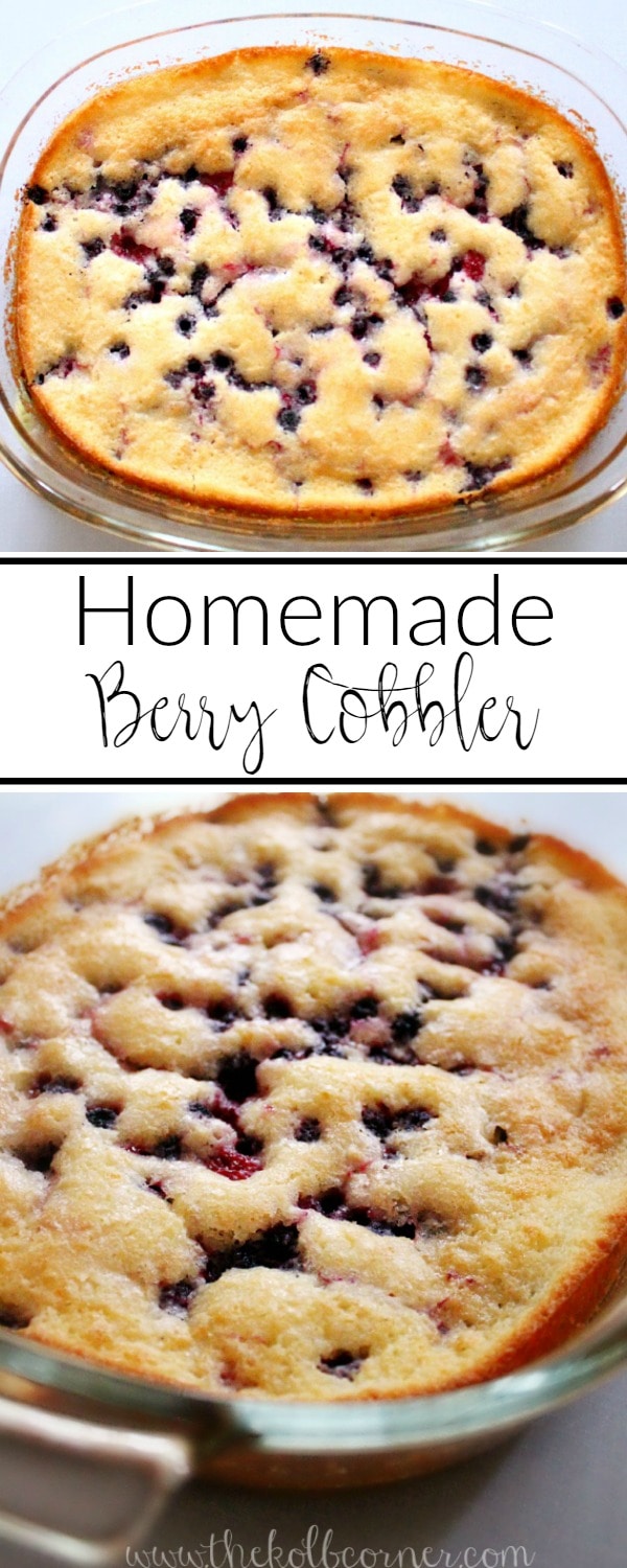 An easy 4 ingredient berry cobbler, perfect for summer cook outs