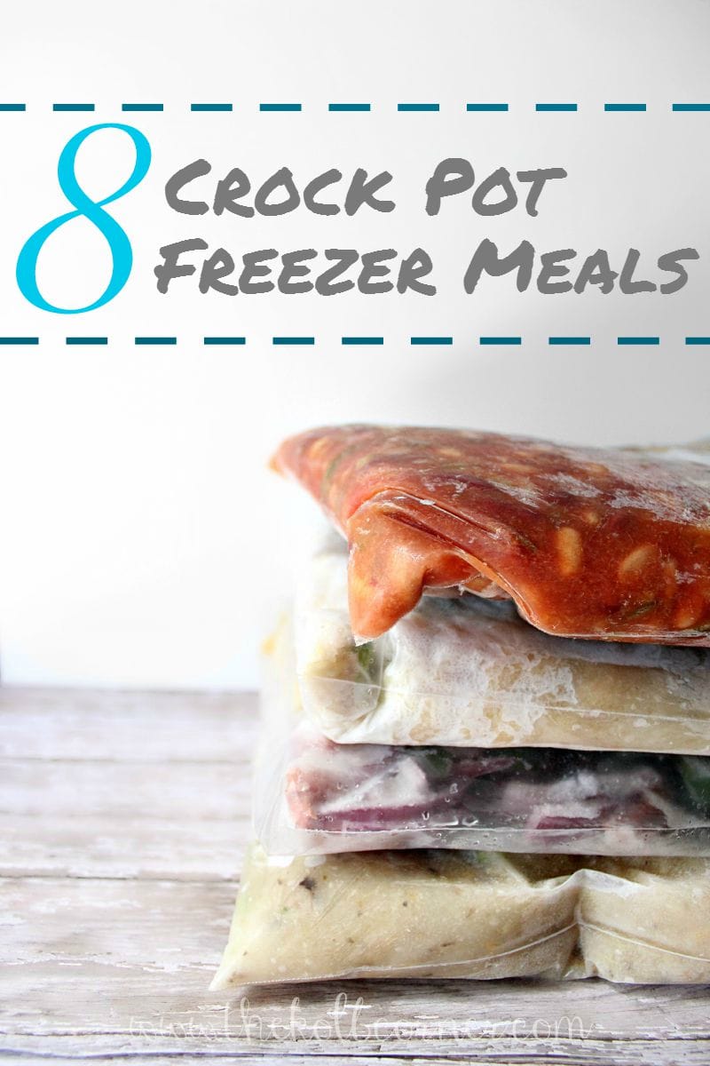 8 Crock Pot Freezer Meals with Printable Menu and Shopping List!
