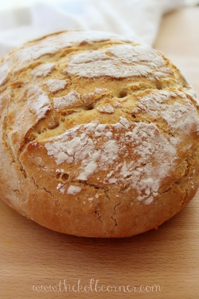 Fresh crusty loaf of artisanal homemade bread baked in a Lodge Dutch oven  cast iron pot in an doven at high temperatures Stock Photo - Alamy