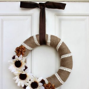 Such a simple idea for a Fall wreath made with burlap and lace