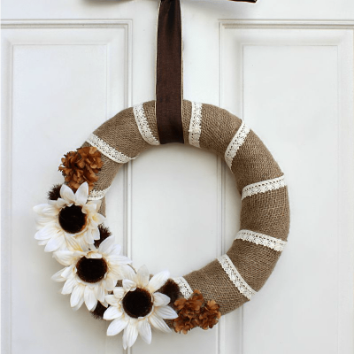 Burlap and Lace Fall Wreath Square