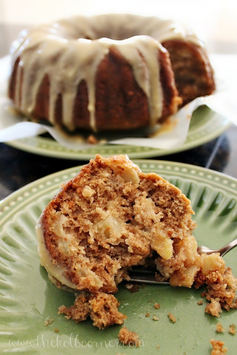 Caramel Apple Bundt Cake Closeup