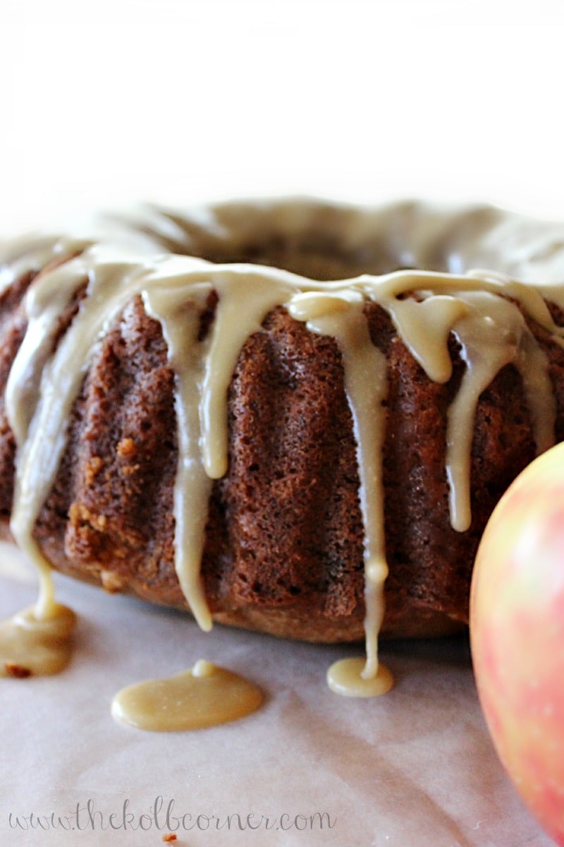 Delicious, easy apple bundt cake topped with a perfect caramel glaze.