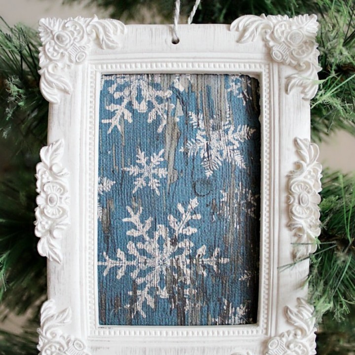 Framed Scrapbook Paper Ornament