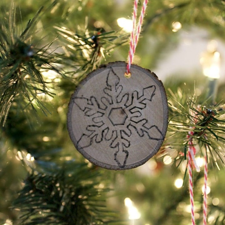 Burned Wood Slice Ornaments