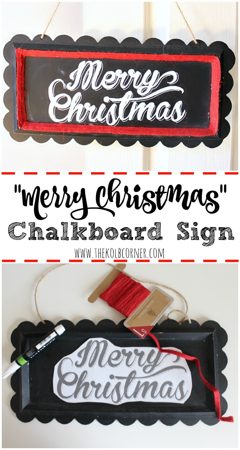 Merry Christmas Chalkboard Sign HERO