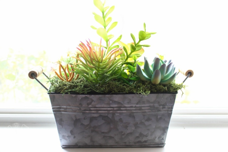 Simple DIY Faux Succulent Planter