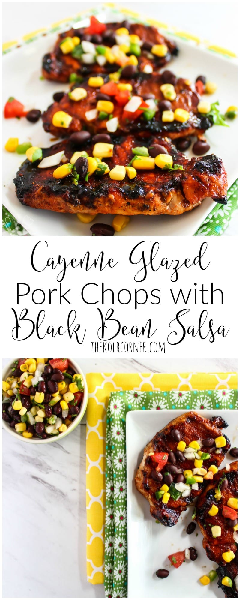 Cayenne Glazed Pork Chops with Black Bean Salsa