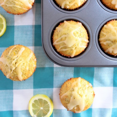 Lemon Poppyseed Muffins with Lemon Glaze