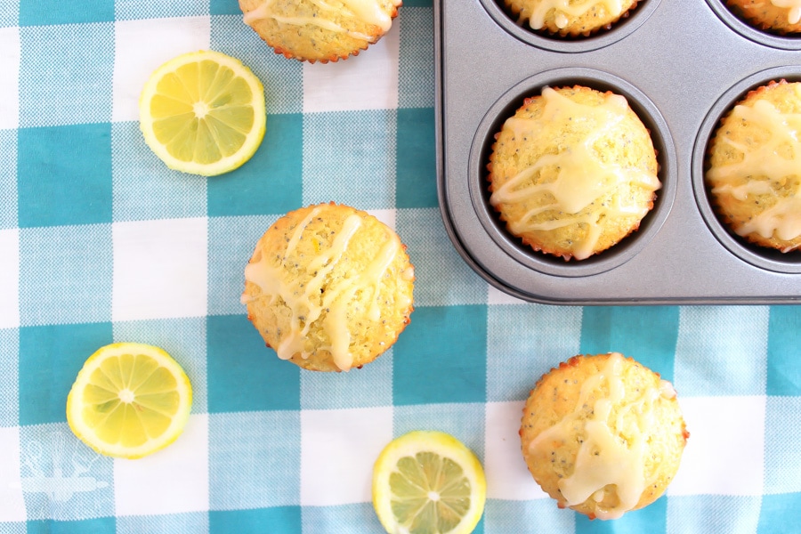 Lemon Poppyseed Muffins with Lemon Glaze