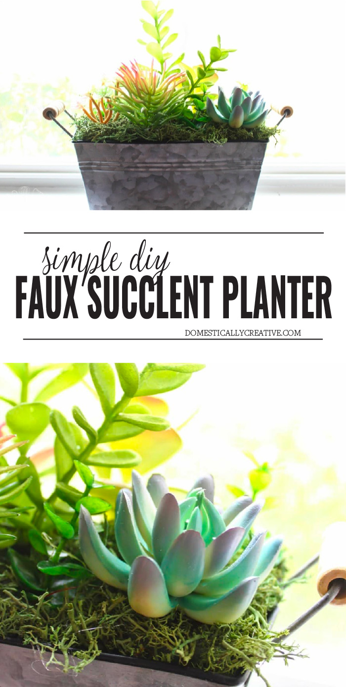 Simple DIY Faux Succulent Planter