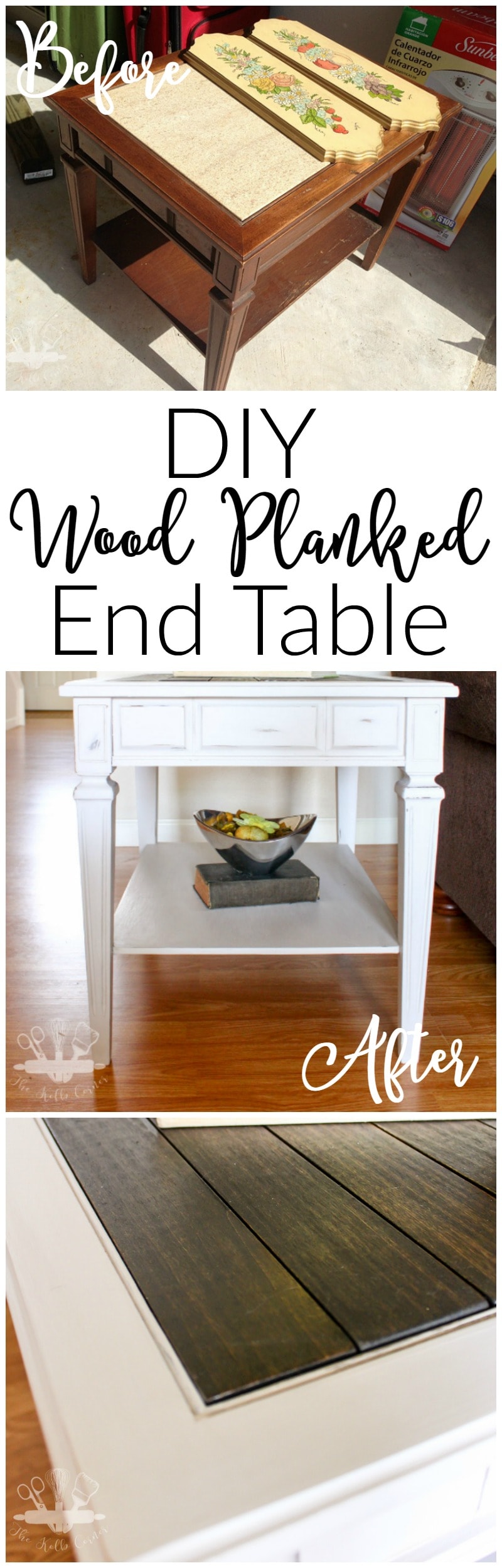 DIY Wood Planked End Table