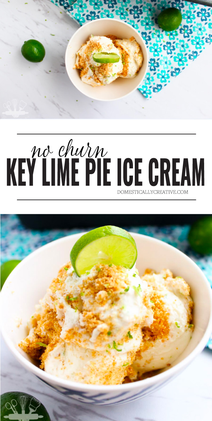 Easy No Churn recipe for key lime pie ice cream