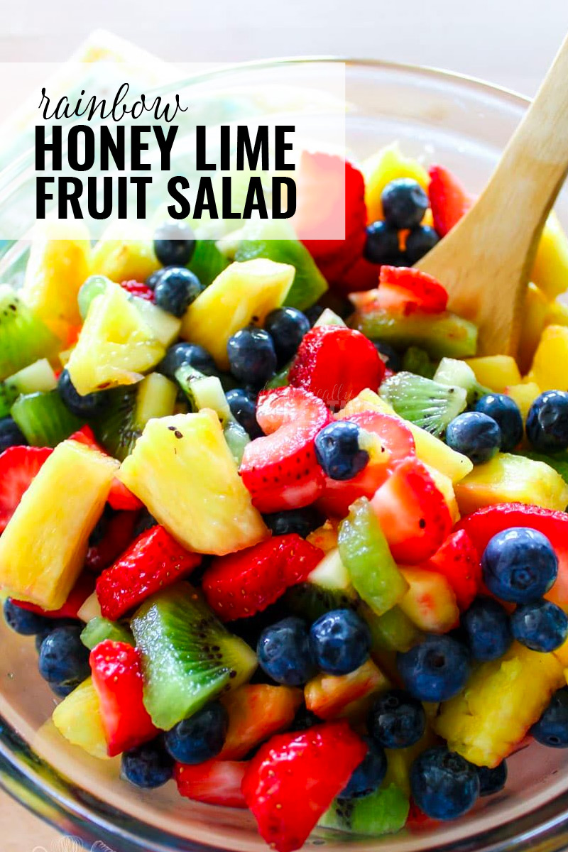 Rainbow Honey Lime Fruit Salad Domestically Creative