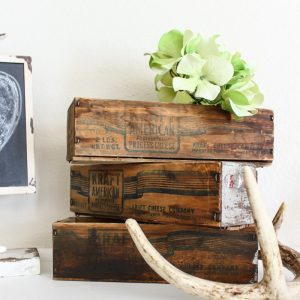 How to Decorate with Vintage Wooden Crates