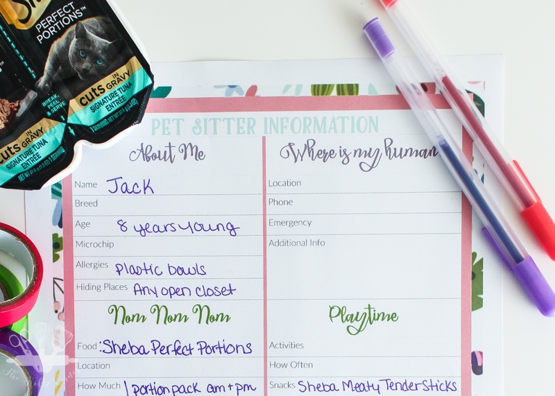 Pet Sitter Printable