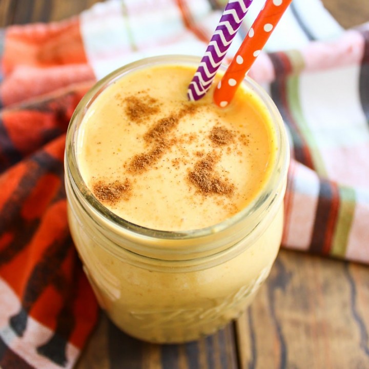 This pumpkin pie protein shake would be great for after a run!