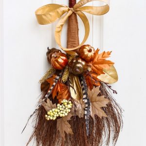 Rustic Fall Cinnamon Broom Wreath