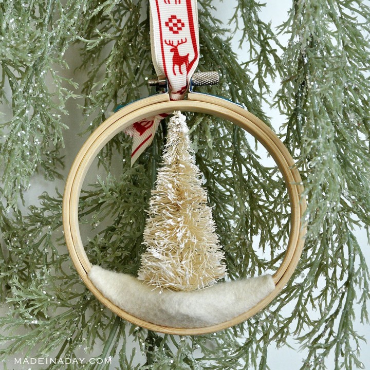 Image for Bottle Brush Embroidery Hoop Ornament