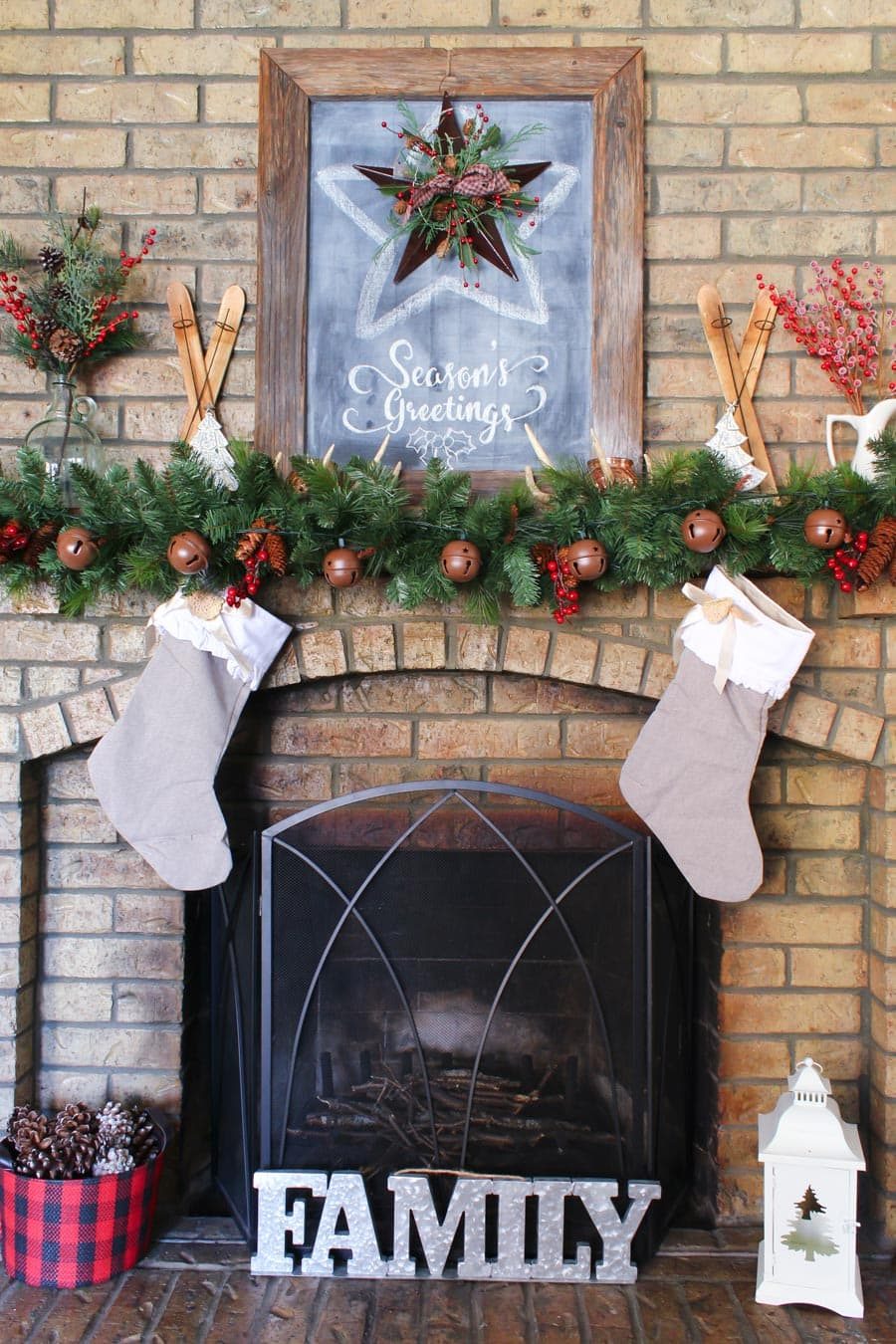 rustic christmas mantel