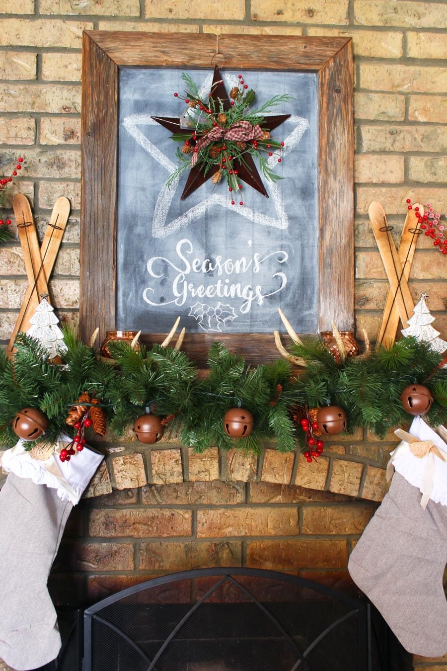 rustic christmas mantel