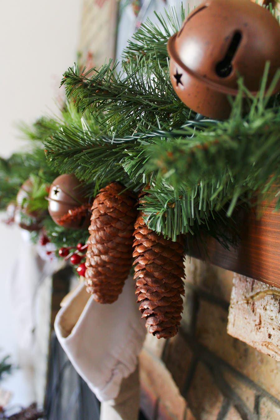 rustic christmas mantel