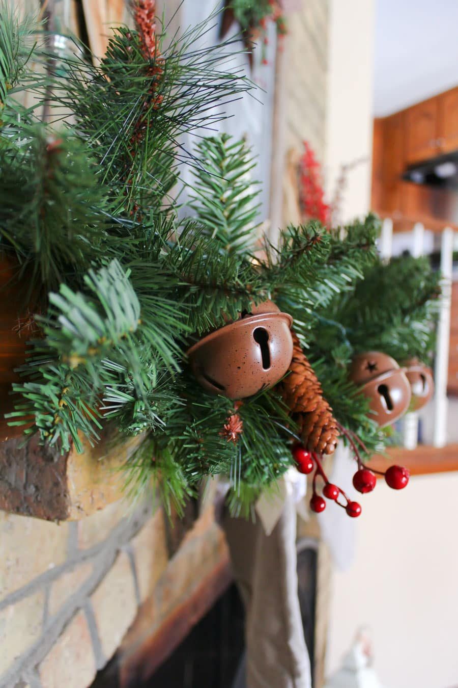 rustic christmas mantel