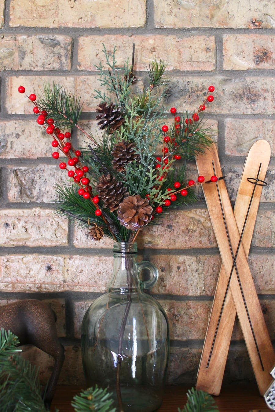 rustic christmas mantel