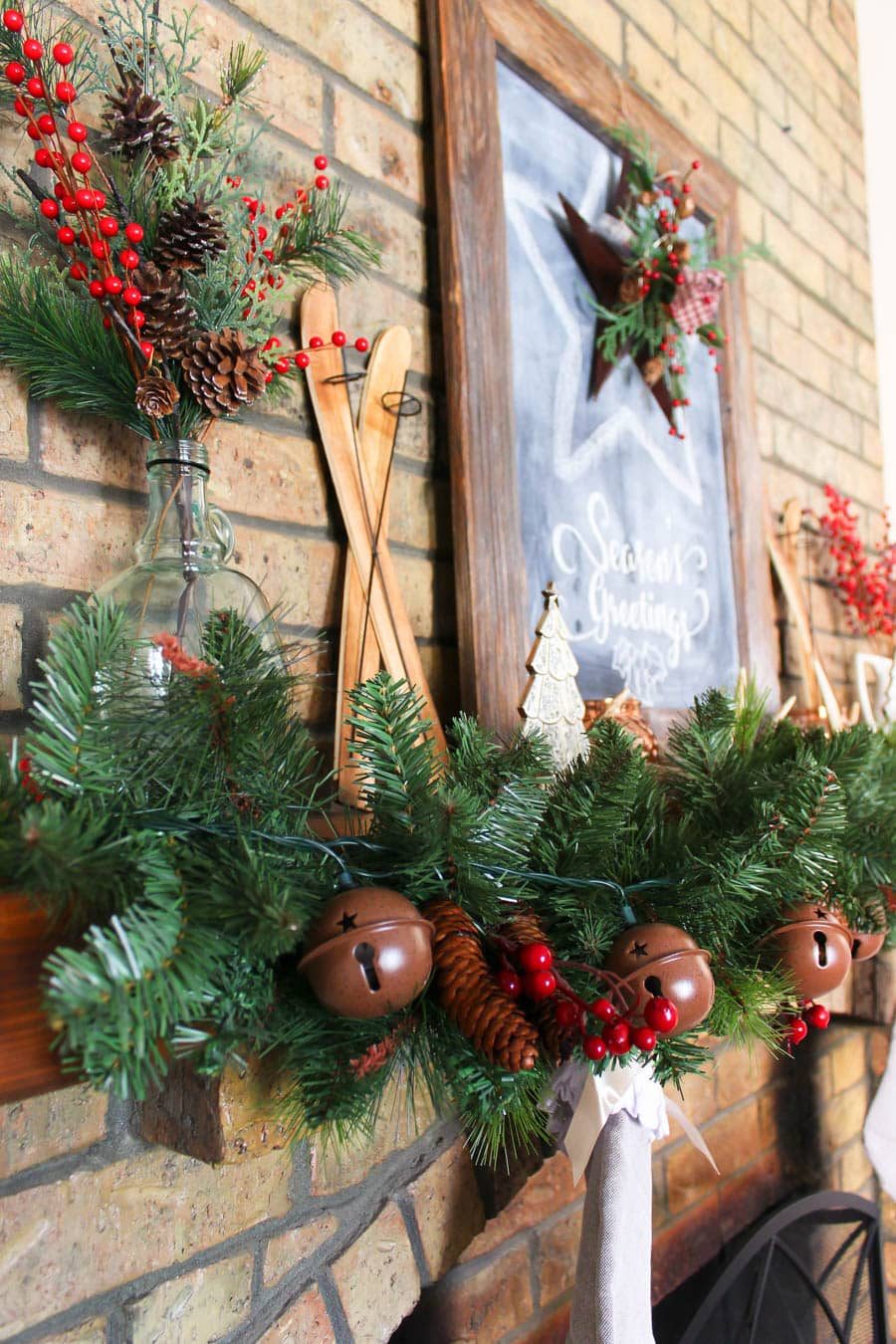 rustic christmas mantel