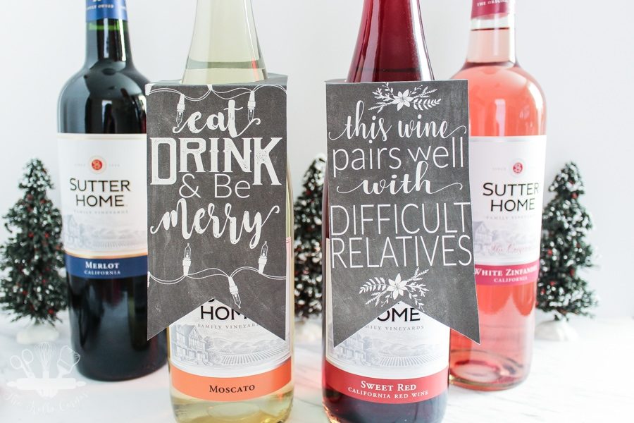 Christmas Free Printable Wine Bottle Tags - Chicfetti Blog