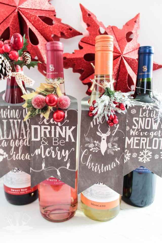 Printable Wine Bottle Gift Tags - Domestically Creative