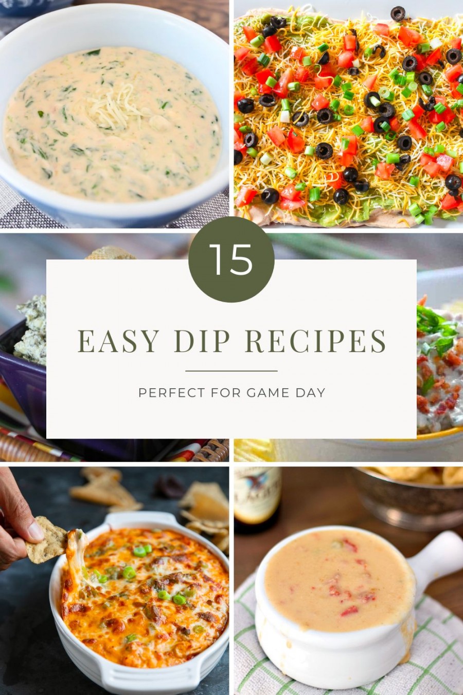 game day dip collage