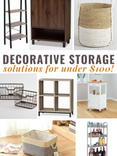 Collage of decorative storage ideas
