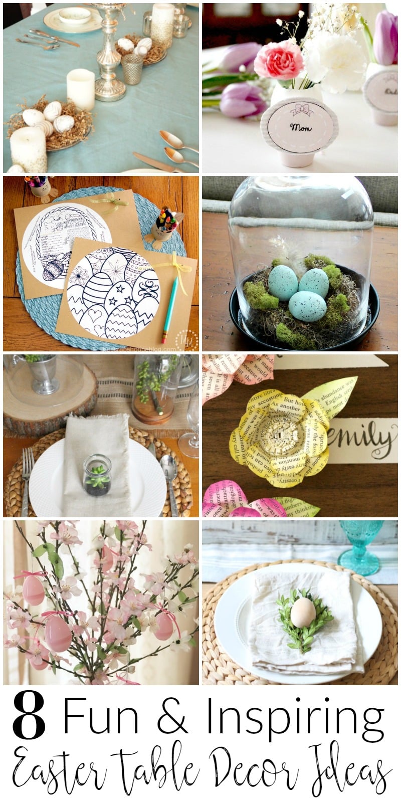 Easter table decor ideas collage